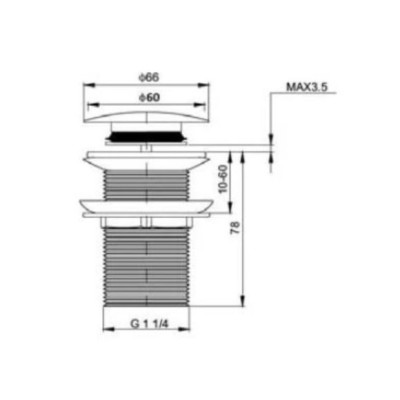 Bocchi praustuvo dugno vožtuvas click clack, praustuvui be persipylimo