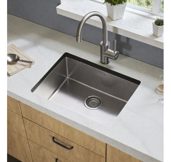 KOMPLEKTAS 3in1 - ALVEUS Kombino 50 plautuvė, AQVO maišytuvas su ištraukiamu dušeliu ir sifonas