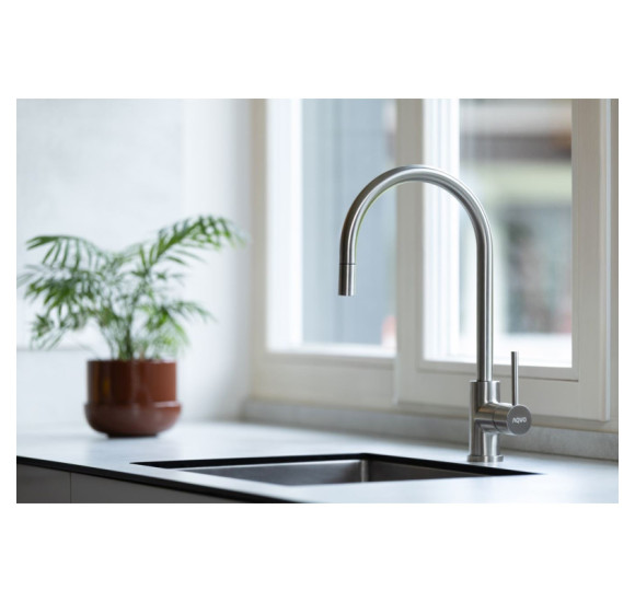 KOMPLEKTAS 3in1 - ALVEUS Kombino 50 plautuvė, AQVO maišytuvas su ištraukiamu dušeliu ir sifonas