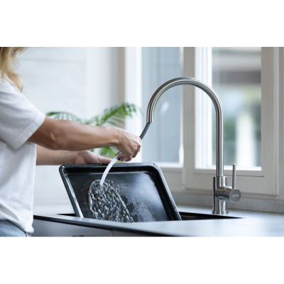 KOMPLEKTAS 3in1 - ALVEUS Kombino 50 plautuvė, AQVO maišytuvas su ištraukiamu dušeliu ir sifonas