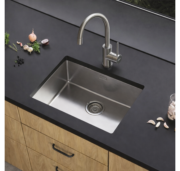 KOMPLEKTAS 3in1 - ALVEUS Kombino 50 plautuvė, AQVO maišytuvas su ištraukiamu dušeliu ir sifonas