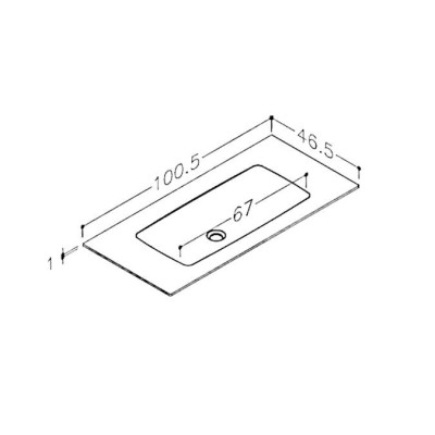 Kamė Orion baldinis praustuvas iš akrilinės DURATEK® medžiagos, 100 cm
