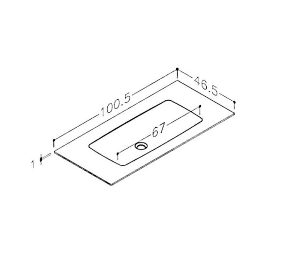 Kamė Orion baldinis praustuvas iš akrilinės DURATEK® medžiagos, 100 cm