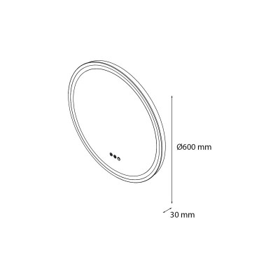 FOCCO MIA ROUND apvalus LED veidrodis, 60 cm, priekinis apšvietimas 3000-5700K, dimeriavimas, antirasojimo funkcija