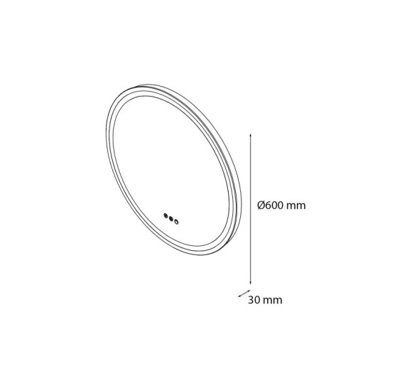 FOCCO MIA ROUND apvalus LED veidrodis, 60 cm, priekinis apšvietimas 3000-5700K, dimeriavimas, antirasojimo funkcija