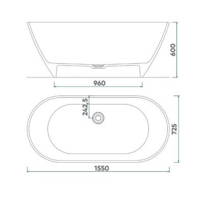 Fjordd Salma laisvai pastatoma vonia 1550x725