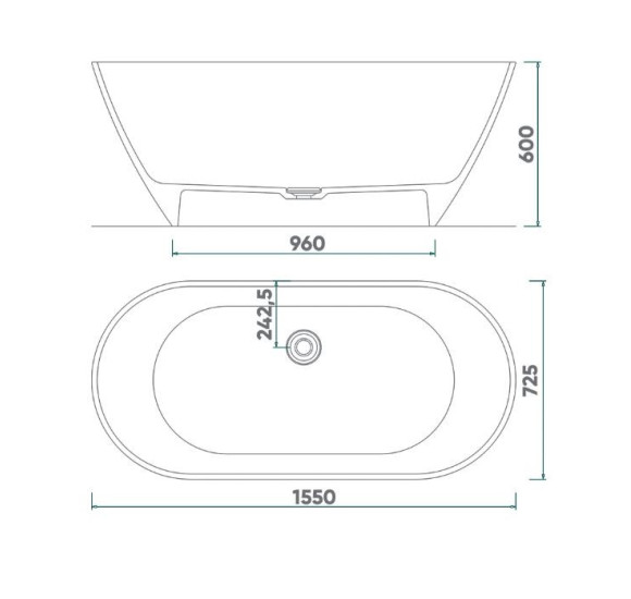 Fjordd Salma laisvai pastatoma vonia 1550x725