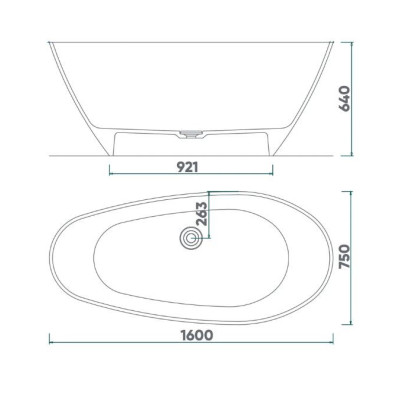 Fjordd Senja laisvai pastatoma asimetriška vonia 1600x750