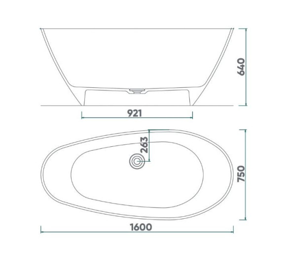 Fjordd Senja laisvai pastatoma asimetriška vonia 1600x750