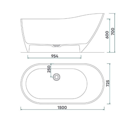 Fjordd Bolstad laisvai pastatoma vonia 1500x725