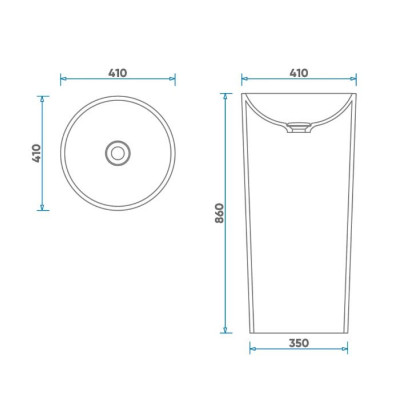 Fjordd Lyse laisvai pastatomas praustuvas