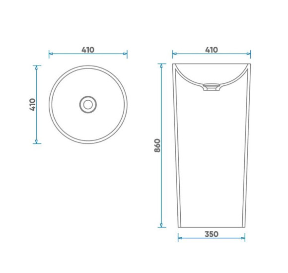 Fjordd Lyse laisvai pastatomas praustuvas