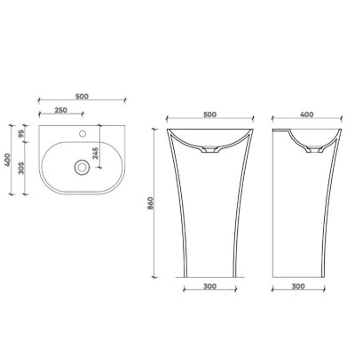 Fjordd Slid prie sienos glaudžiamas praustuvas