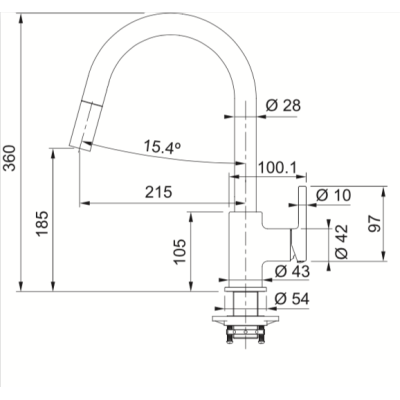 FRANKE Lina maišytuvas plautuvei su ištraukiama žarna, pasirenkama spalva