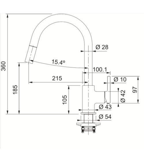 FRANKE Lina maišytuvas plautuvei su ištraukiama žarna, pasirenkama spalva