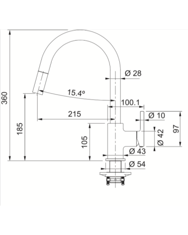 FRANKE Lina maišytuvas plautuvei su ištraukiama žarna, pasirenkama spalva