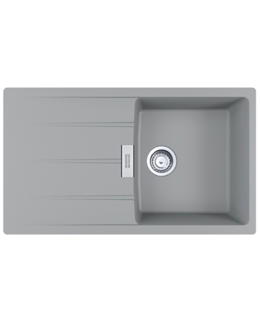 FRANKE CNG 611-86 akmens masės plautuvė, eksentrinis ventilis, nerūdijančio plieno rankenėlė ir perlaja