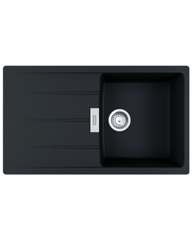 FRANKE CNG 611-86 akmens masės plautuvė, eksentrinis ventilis, nerūdijančio plieno rankenėlė ir perlaja