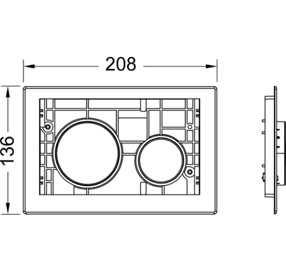 TECEloop tvirtinimo rėmelis su mygtukais (nerūdijančio plieno spalvos)