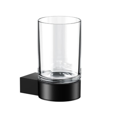 Keuco Plan vonios stiklinė su juodu matiniu laikikliu