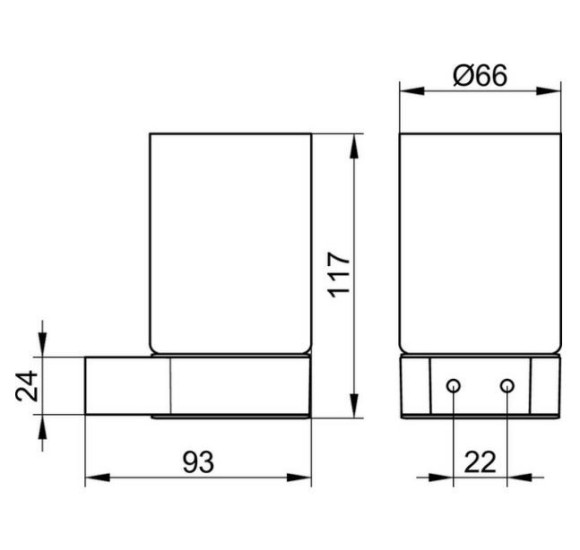 Keuco Plan vonios stiklinė su juodu matiniu laikikliu