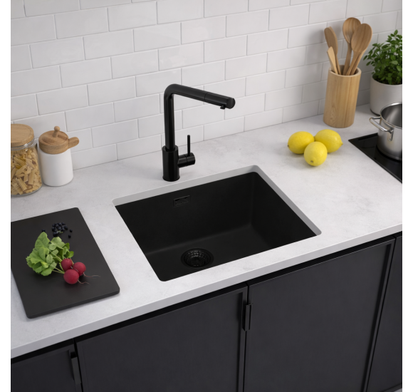 ALVEUS 3in1 komplektas: plautuvė, maišytuvas su ištraukiamu dušeliu ir sifonas