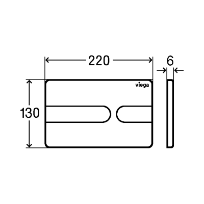 Viega Style 23 vandens nuleidimo mygtukas, juodas su matiniais klavišais