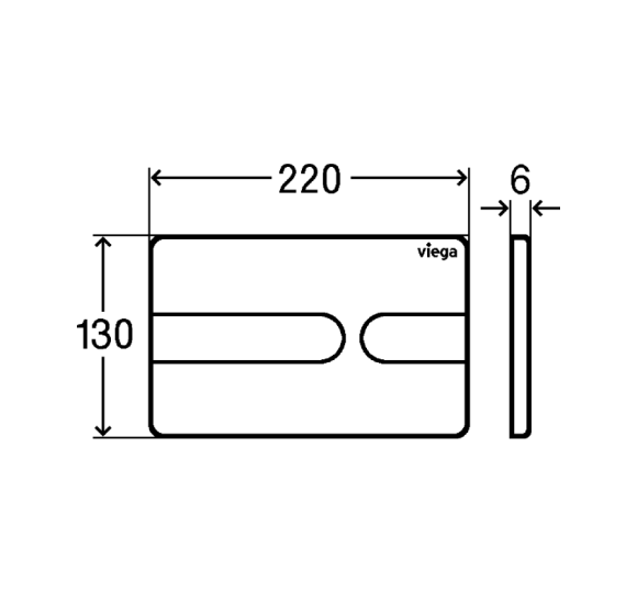 Viega Style 23 vandens nuleidimo mygtukas, juodas su matiniais klavišais