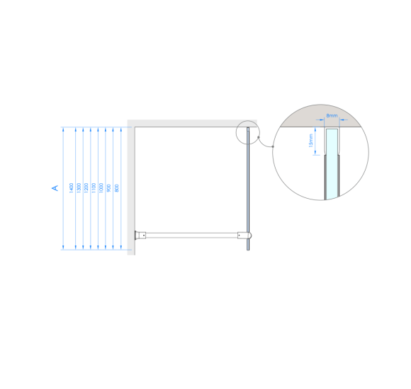 Brasta Glass dušo sienelė Dija, juodu profiliu 900x2000 mm