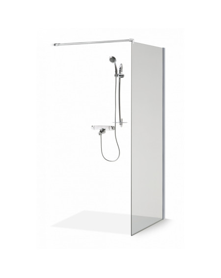 Brasta Glass dušo sienelė Ema, 90x200, skaidrus 6mm stiklas, chromo furnitūra