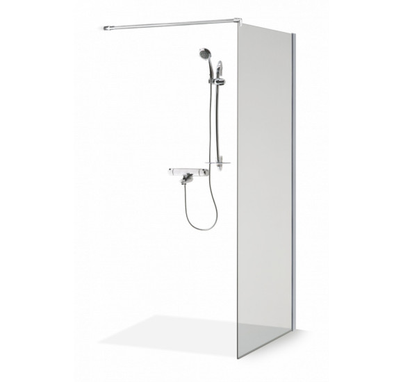 Brasta Glass dušo sienelė Ema, 90x200, skaidrus 6mm stiklas, chromo furnitūra