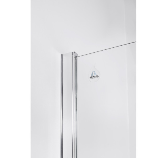 Brasta Glass dušo sienelė Ema, 90x200, skaidrus 6mm stiklas, chromo furnitūra