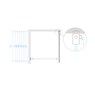 Brasta Glass dušo sienelė Ema, 90x200, skaidrus 6mm stiklas, chromo furnitūra