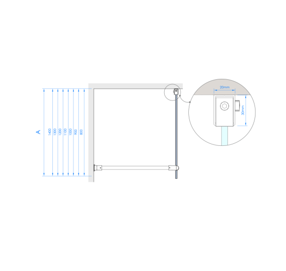 Brasta Glass dušo sienelė Ema, 90x200, skaidrus 6mm stiklas, chromo furnitūra