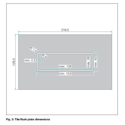 Viega vandens nuleidimo klavišas, skirtas plytelei įklijuoti