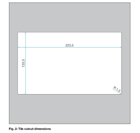 Viega vandens nuleidimo klavišas, skirtas plytelei įklijuoti