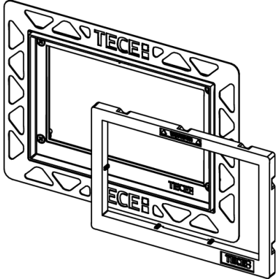TECE rėmelis integruotam WC nuleidimo mygtuko montavimui (metalinis)