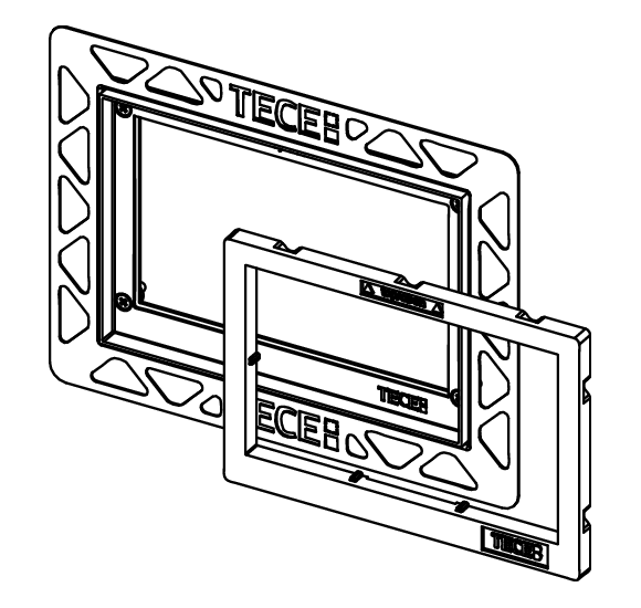 TECE rėmelis integruotam WC nuleidimo mygtuko montavimui (metalinis)