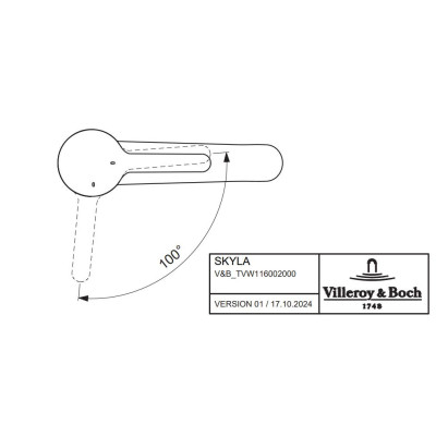 Villeroy&Boch Skyla maišytuvas praustuvui, ColdStart, be dugno vožtuvo