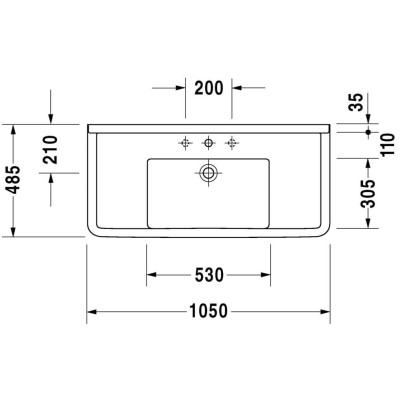 Pakabinamas praustuvas Duravit Starck 3, 105x48,5cm