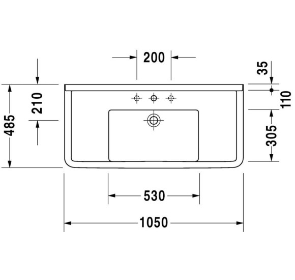 Pakabinamas praustuvas Duravit Starck 3, 105x48,5cm