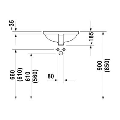 Duravit Starck 3 po stalviršiu montuojamas praustuvas 465x465