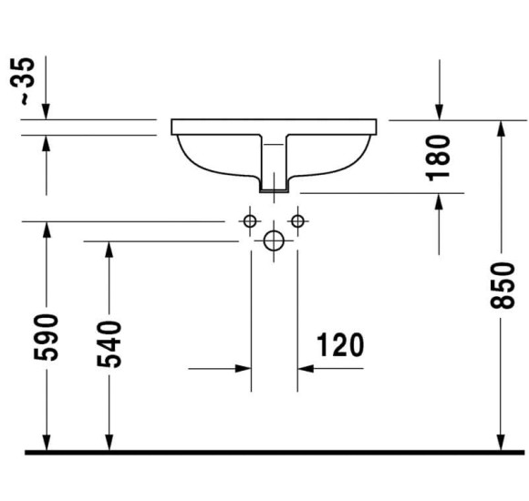 Po stalviršiu montuojamas praustuvas Duravit ME by Starck