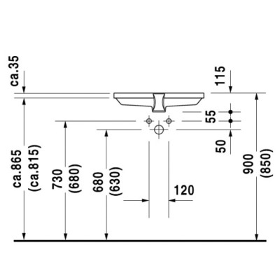 Duravit 2nd floor Po stalviršiu montuojamas praustuvas 555x380