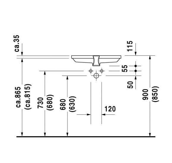Duravit 2nd floor Po stalviršiu montuojamas praustuvas 555x380