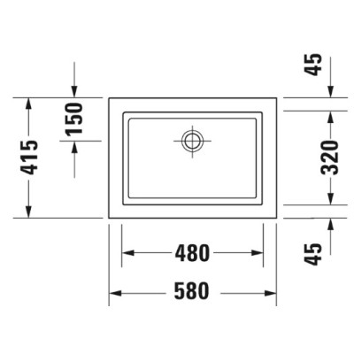 Duravit 2nd floor įleidžiamas praustuvas 580x415mm