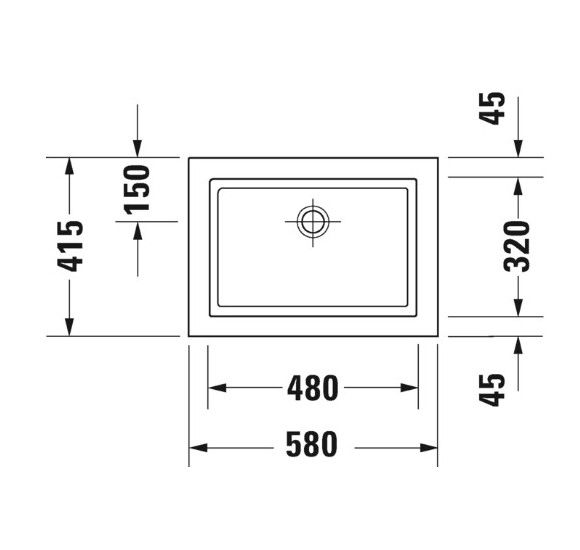 Duravit 2nd floor įleidžiamas praustuvas 580x415mm