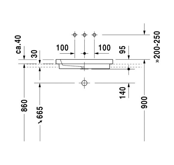 Duravit 2nd floor įleidžiamas praustuvas 580x415mm
