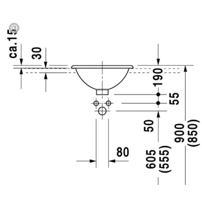 Duravit Architec įleidžiamas praustuvas 400mm