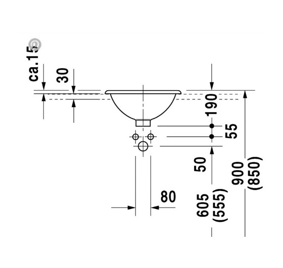 Duravit Architec įleidžiamas praustuvas 400mm